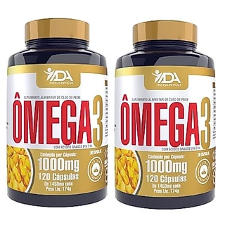 Kit com 2 Omegas 3 Ada 120 Capsulas 1000mg