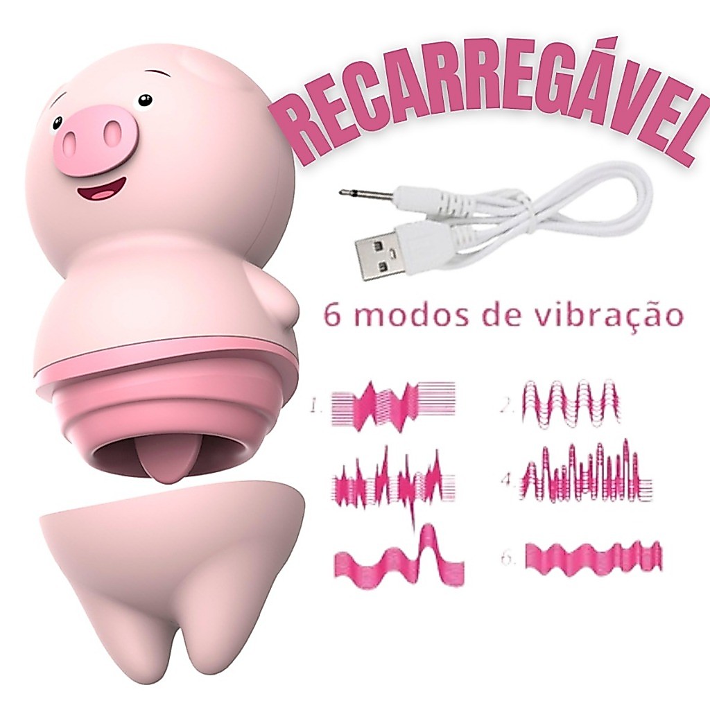 Vibrador Feminino Sugador de Clitoris Clitoriano Porquinho Recarregavel Sex Shop