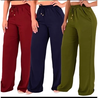 Calça Pantalona Feminina Cintura Alta
