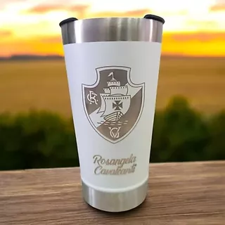Copo Do Vasco personalizado Preto Térmico C/tampa E Abridor 473ml