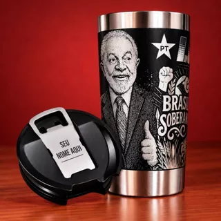 Copo termico Personalizado laser 360º. Lula Presidente,473ml.