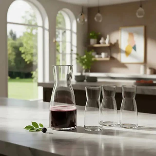 Kit Jarra Decanter 500ml Nadir 6 Unidades Vinho Suco Água