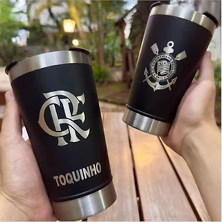 Envio Rápido | Copo Térmico Personalizado com Nome + Time - Gravação a Laser | Envio Rápido