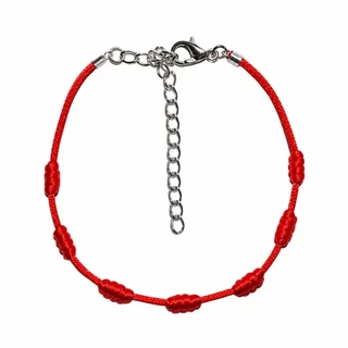 Pulseira 7 Nós Vermelha De Proteção Fecho Aço Inox 1 mm Kabballah Com Fecho