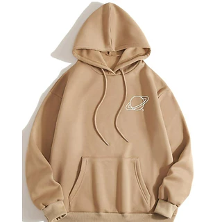 Moletom Canguru Unissex Feminino e Masculino Casaco Com Capuz Flanelado Blusa de Frio Algodão Planeta Saturno Escudo