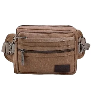 Pochete de Lona com 6 Zíperes – Resistente e Versátil para Viagens e Uso