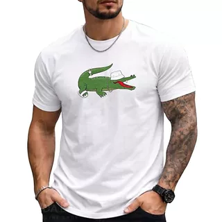 Camisetas/Camisas Jacaré com Boné Básica Estampadas Unissex de Algodão de alta qualidade(Esportivas, Casuais, Retrô)