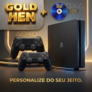 Playstation 4 Slim 1 Tera ou 500GB Seminovo + GOLD HEN Com jogos + 2 Controles