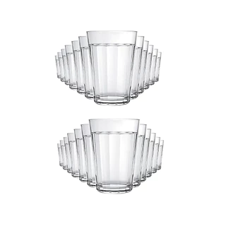 Copo Americano 190ml de Vidro Transparente | Kit com 6, 8, 12, 24 ou 30 Copos | Resistente para Água, Suco, Cerveja
