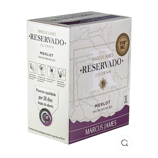 VINHO TINTO MARCUS JAMES MERLOT BAG 3L