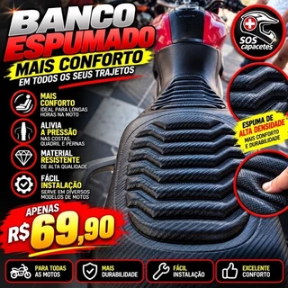 CAPAS DE BANCO ESPUMADAS CONFORT. temos para TODAS AS MOTOS …banco de moto capas confortavel couro espuma banco espumado