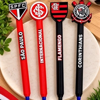 Caneta Personalizada com Escudo de Time de Futebol | Lembrancinha Criativa
