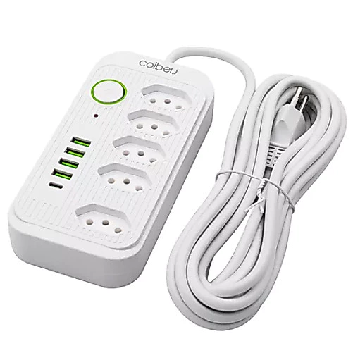 Extensão 5 Metros Bivolt 5 Tomadas e 4 USB 1 PD LED WKC-541