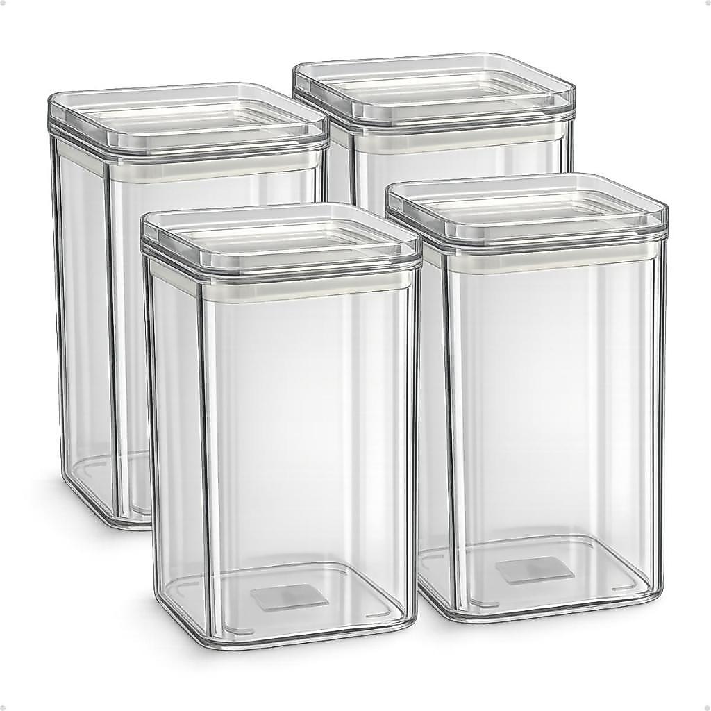 Kit com 4 potes herméticos de 1 litro