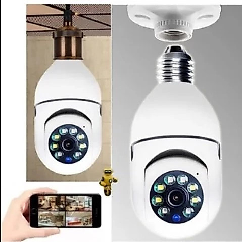 Luz LED De 360 Graus Full HD 1080P Sem Fio Panorâmica De Segurança Doméstica WiFi CCTV Lâmpada Inteligente Câmera IP Doi