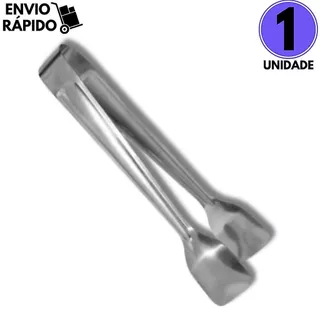Pegador de Frios e Churrasco 18cm Aço Inox Pinça Para Salgados Gelo e Petiscos
