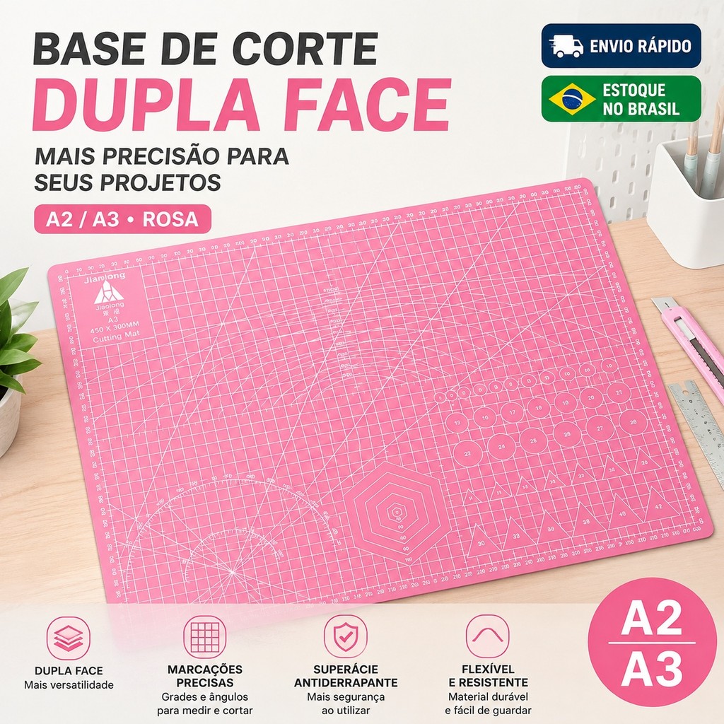 Base de Corte A2 A3 Dupla Face 60x45 / 45x30cm Tapete de