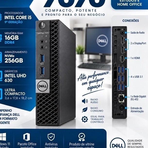 MINI PC DELL Optiplex Micro 7070 - Intel Core I5 9500T 16GB RAM