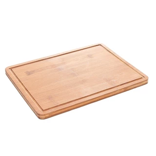 Tábua Multiuso Churrasco Preparo Servir Carbon 33 x 25 x 1,5cm Bambu - Lyor