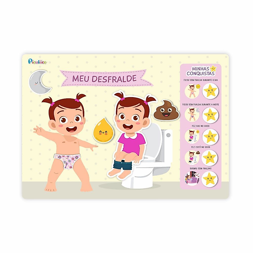 Quadro Interativo Desfralde Infantil Incentivo ao Desfralde Para fixação na Parede