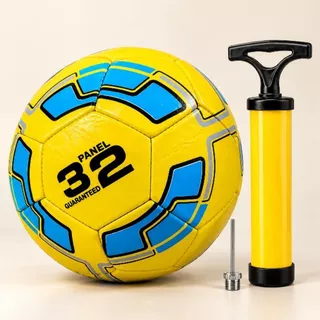 Bola de Futebol de Campo Tamanho 5 com Bomba de ar encher Amarela Azul e Verde
