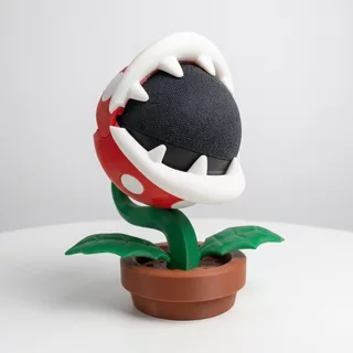 Suporte Alexa Echo Dot 4 ou 5 Planta Piranha Super Mario – Decoração Geek