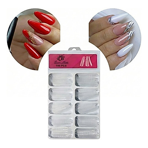 Molde F1 Mandorla Almond  Unhas De Gel Polygel Nail Art Transparente
