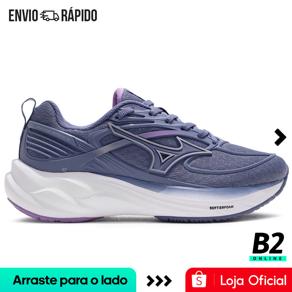 Tênis Mizuno Space 6 Feminino Azul/Lilas Original com Nota Fiscal