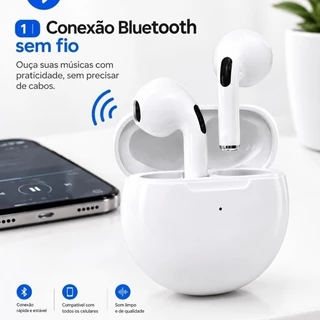 Fone De Ouvido Bluetooth Sem Fio Airs Pro Com Cancelamento De Ruído E Microfone HD E Controle Por Toque