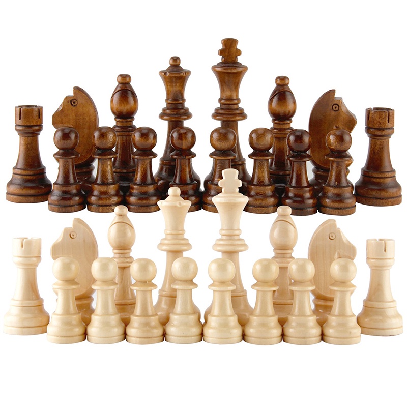 Peças de xadrez,KKcare Substituição do jogo de xadrez de madeira de peças  de xadrez internacional de 32 peças