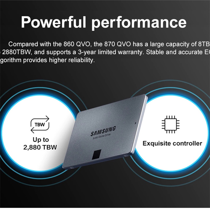 SSD SAMSUNG 870 QVO SATA III MZ-77Q1T0B, 2,5 polegadas, 1 TB