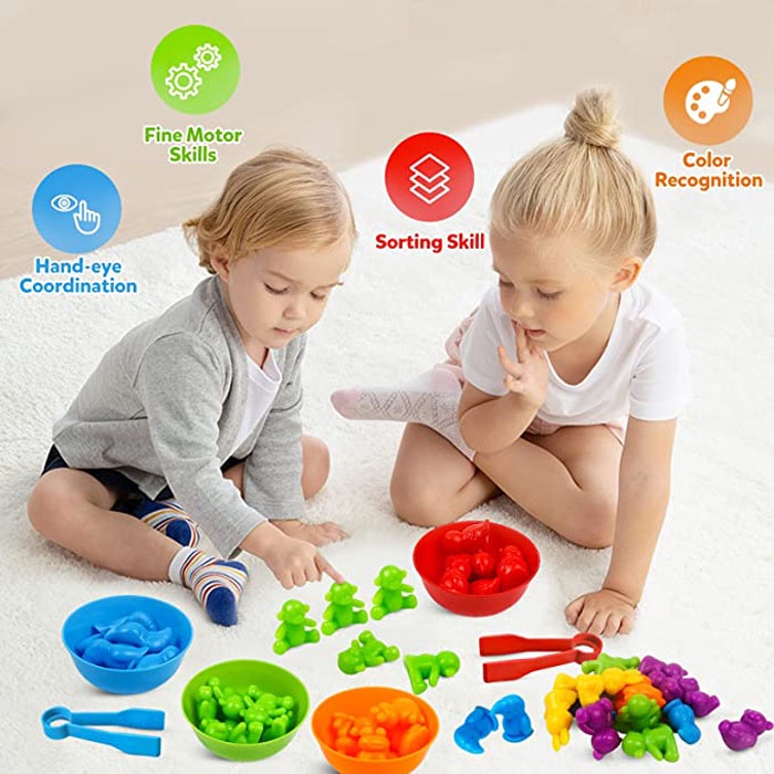 Contagem Dinossauros Brinquedos Correspondência Jogos Para Crianças Com  Ordenação Tigelas Sensorial Brinquedos Cor Classificação Jogos Set  Aprendizagem Precoce Pré-Escolar Montessori Brinquedos Educativos Para 3 4  5 Velho