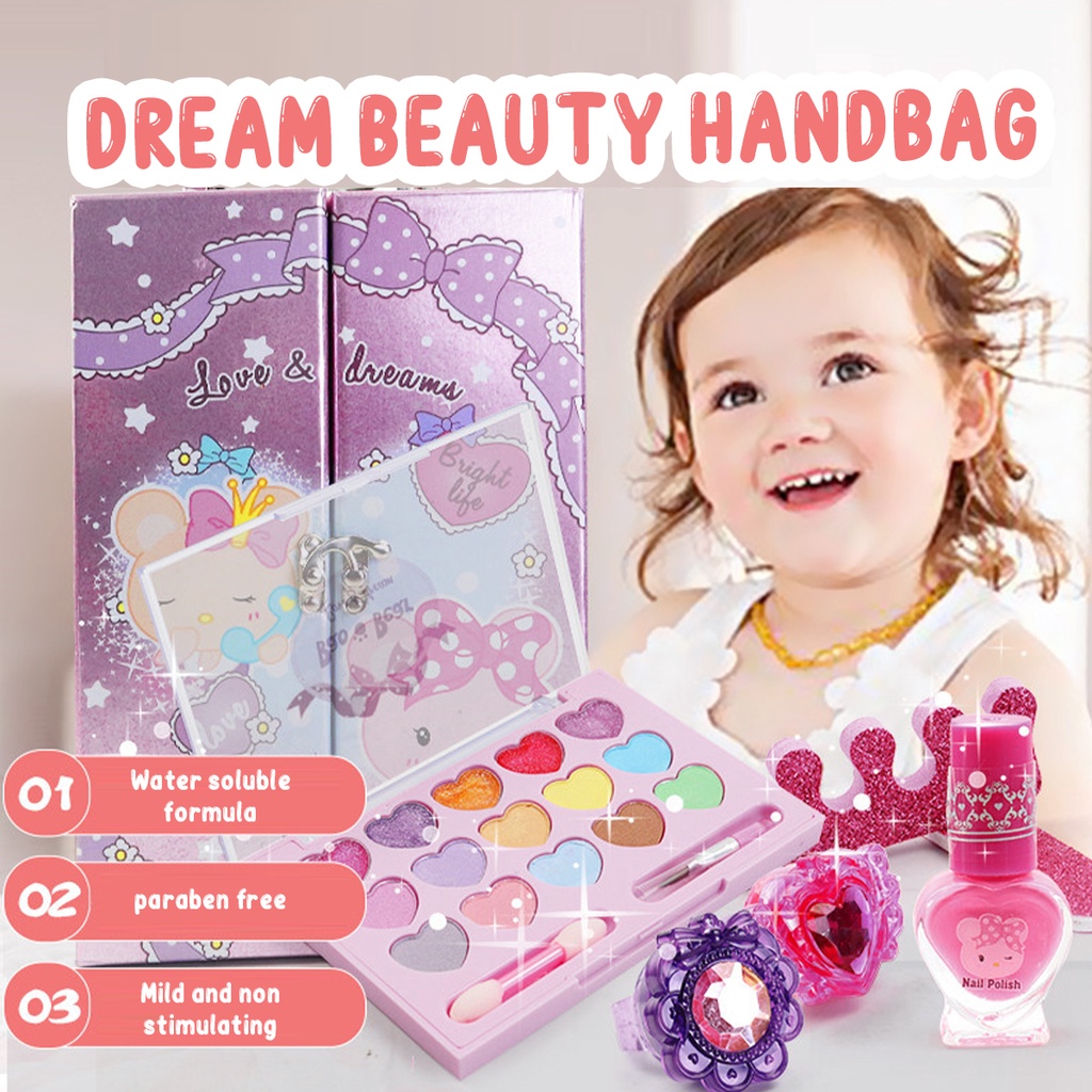 lifcasual Kit de maquiagem infantil para meninas - Finja jogar conjunto de  maquiagem lavável com bolsa de cosméticos batom, escova, espelho,  brinquedos de de festa para menina de 3 4 5 6 7 8 : : Beleza