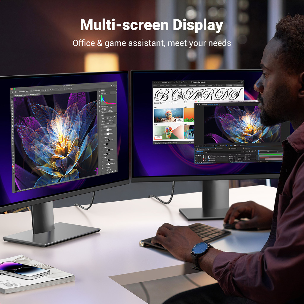 Cabo De Liga De Alumínio Ugreen 4K 60Hz DP Para HDMI 3D HDR Trançado De ...