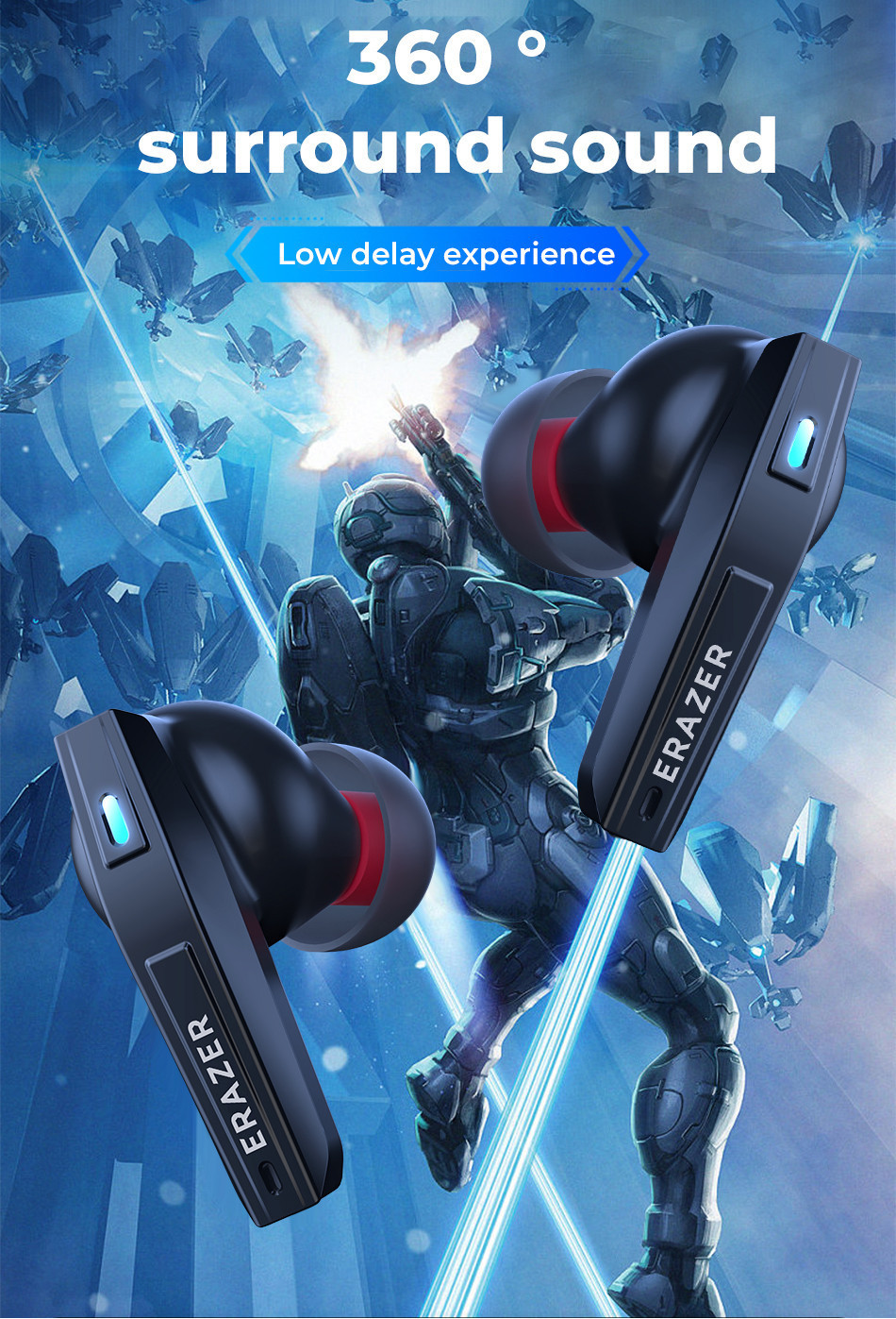 Erazer XT86 Pro Gaming Fone De Ouvido Bluetooth Sem Fio De Baixa ...