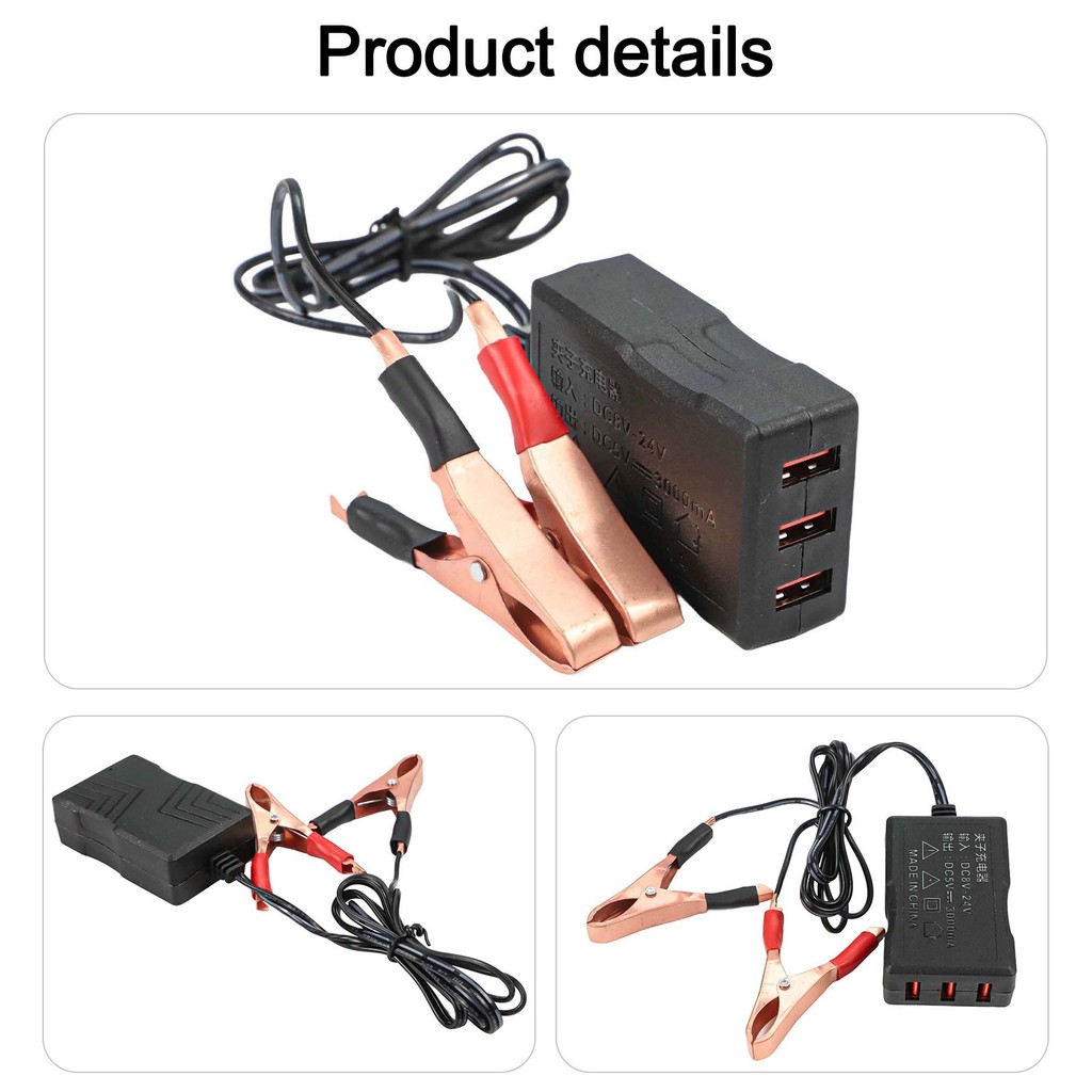 [WDFU] Conversor DC Com Clipe De Bateria 12V 24V A 5V Abaixador USB ...