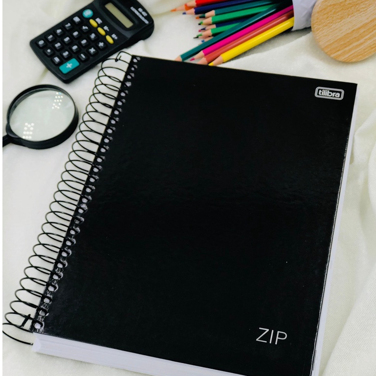 Caderno Tilibra 20 Matérias 320 Folhas Escolar Zip Preto Universidade ...