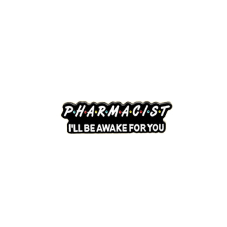 Broche De Metal Para Farmacéutico Patch Nation - Insignia Esmaltada 30x15mm, Clip Mariposa, Aluminio Negro