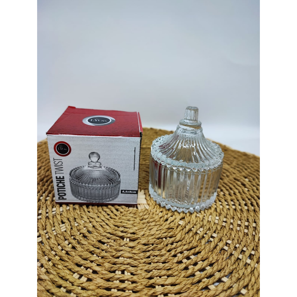 30 Potiches De Vidro C/Tampa Twist 6,5Cm X 9Cm