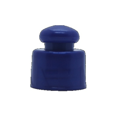 10 Unidades Tampa Plástica Push Pull Rosca 28 Azul é ideal para frascos, vidros, tubetes, etc...