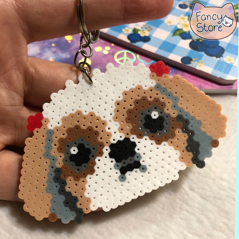 Chaveiro Shih Tzu (Hama beads/ Perler Beads/ Pixel Art)