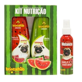 Kit Shampoo + Condicionador + Perfume Colonia Watermelon para Cachorro e Gato Melancia Brincalhão Promocao