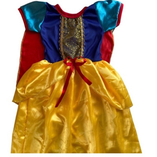 Vestido Infantil Fantasia Branca De Neve Disney Tam 6 a 12