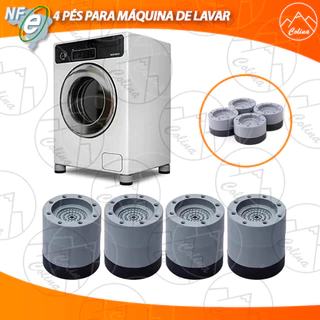 kit 4 Pés para Máquina Lavar secar Anti Vibração
