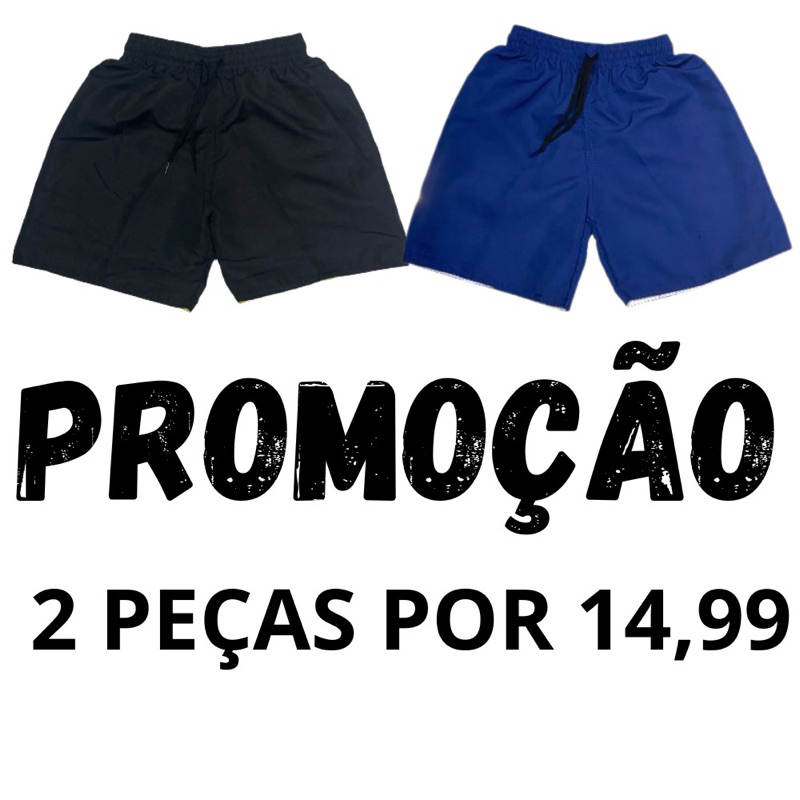 Kit 2 Bermudas moda praia verão infantil tactel