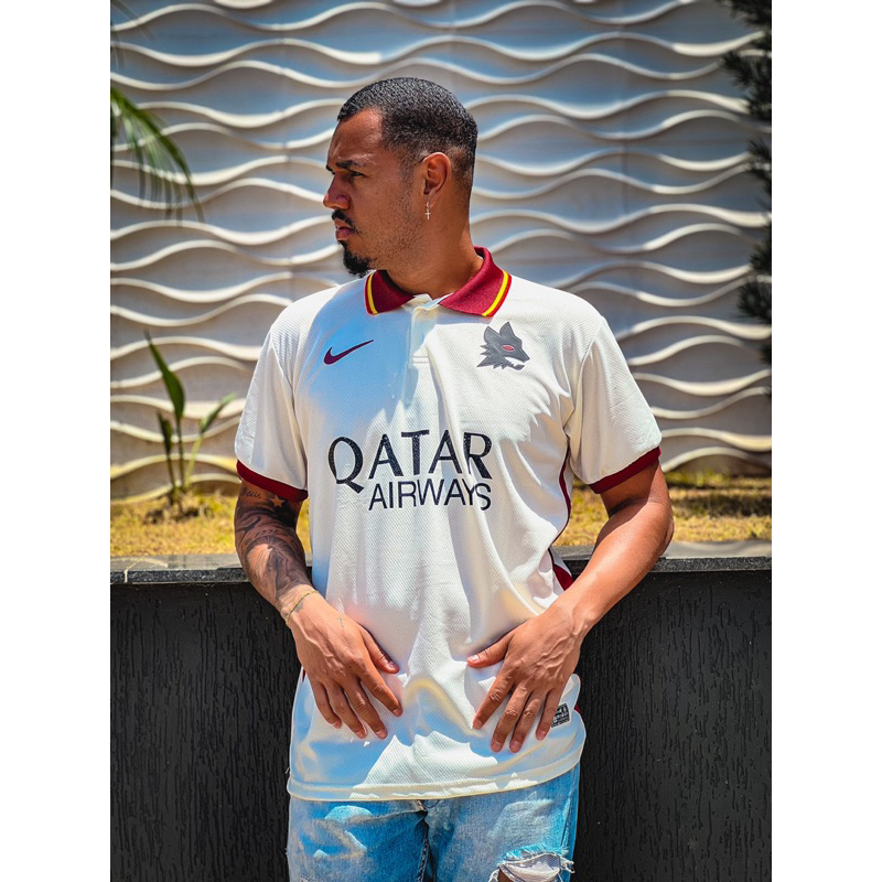CAMISETA DE TIME ROMA QATAR AIRWAYS | Shopee Brasil