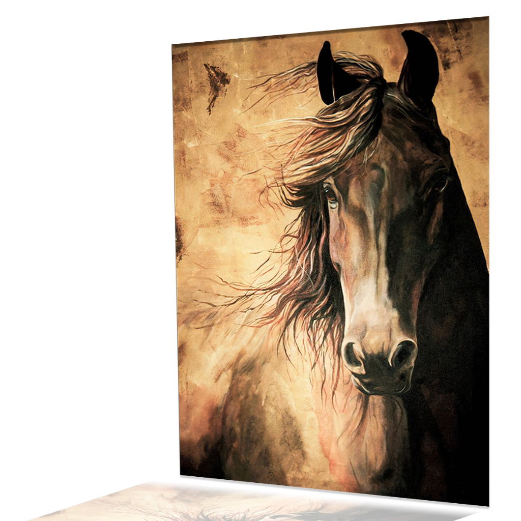 Quadro Decorativo Cavalo Marrom Grande 90X70 Quarto Sala