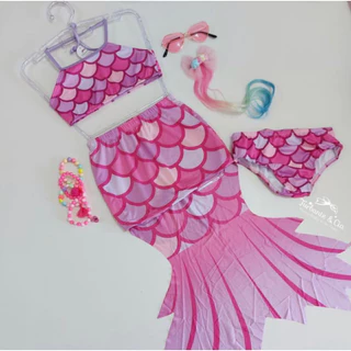 Conjunto de biquini infantil cauda de sereia mini diva blogueirinha