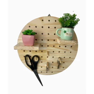 Painel Pagboard Prateleira Redonda madeira Pinus