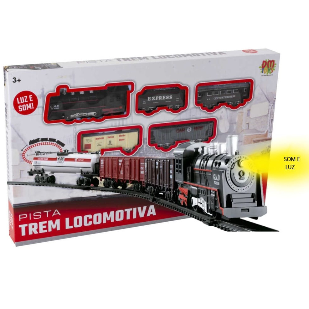 Pista Trem Locomotiva 85,5cm, DM Toys : : Brinquedos e Jogos